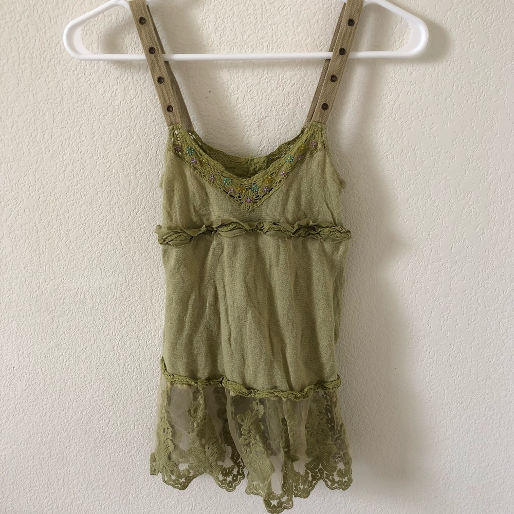 Free People Women’s V-Neck Beaded Top 0